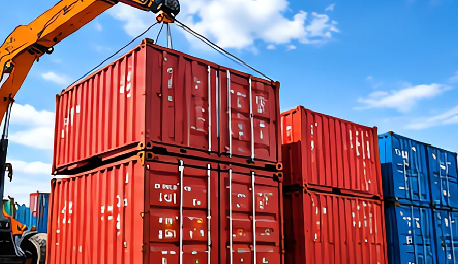 Cẩu nâng container tại bãi